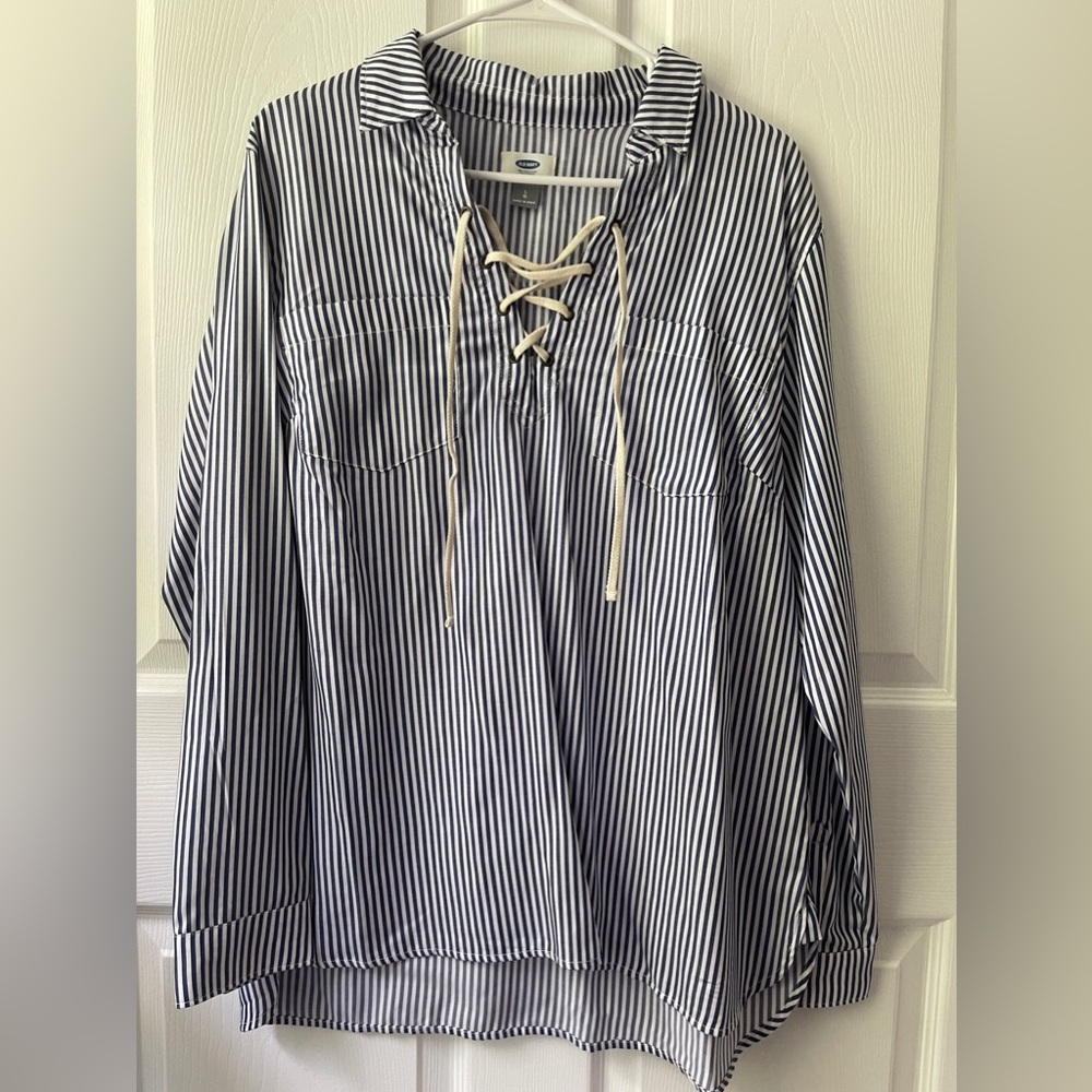 NWT Blue & White Striped Blouse